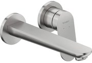 Duravit Wave Wastafelmengkraan - inbouw - 2 gats - eengreeps - voorsprong 20.2cm - RVS geborsteld wa1070004070