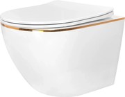 Hangtoilet Rea Carlo Tornado Rimless Flat GOLD EDGE