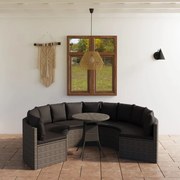 vidaXL 7-delige Loungeset met kussens poly rattan grijs