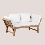 Verstelbare 3-zits Tuinbank Van Acaciahout Guille Gardenia Wit - Sklum