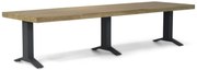 Dining Tuintafel rechthoekig 330 x 100 cm Aluminium/teak Old teak greywash Santika Superior