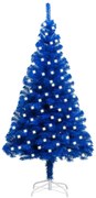 vidaXL Kunstkerstboom met LED's en standaard 120 cm PVC blauw