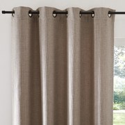 Gordijn met gevlochten afwerking en oogjes Montego