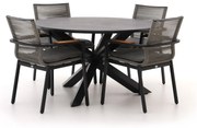 + 15% kassakorting | Diningset Bellagio  | 4 personen sintered stone | Tuinset stapelbaar | 5-delig | Kees Smit Tuinmeubelen