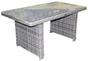 Kreta lounge-diningtafel 140x80xH70 cm grijs