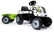 Smoby Kindertractor en aanhanger Farmer XL wit en zwart