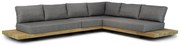 Hoek loungeset 6 personen Teak Old teak greywash  Santika Furniture Santika
