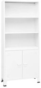 vidaXL Boekenkast industrieel 80x32x180 cm staal wit