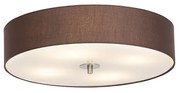 Landelijke plafondlamp bruin 50 cm - Drum