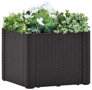 vidaXL Plantenbak hoog met zelfbewateringssysteem 43x43x33cm antraciet