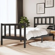 vidaXL Bedframe massief hout grijs 90x190 cm 3FT single