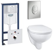 GROHE Bau keramiek toiletset met spoelrandloos en diepspoel inclusief inbouwreservoir en bedieningspaneel wit 0729121/0729205/sw205846/