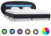 vidaXL Bedframe met LED kunstleer zwart 120x200 cm