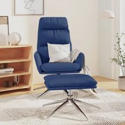 vidaXL Relaxstoel met voetenbank stof blauw