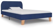 vidaXL Bedframe stof blauw 90x200 cm