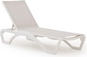 + 10% kassakorting | Verstelbaar ligbed Forza | Kunststof | Wit | Ligbed stapelbaar | Ligstoel tuin | Strandbed | Kees Smit Tuinmeubelen