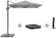 Zweefparasol  3x2m T1 (incl. voet + hoes) light grey Grijs-antraciet Platinum Voyager