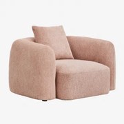 Fauteuil In Chenille Coco Stof Chenille Roze – Kwarts - Sklum