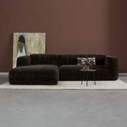 Bruine Hoekbank Met Chaise Longue Links