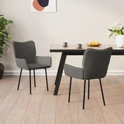 vidaXL Eetkamerstoelen 2 st fluweel donkergrijs