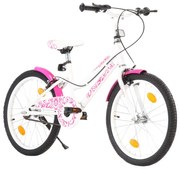 vidaXL Kinderfiets 20 inch roze en wit