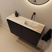 Mondiaz Ture DLux toiletmeubel 80cm urban met wastafel frappe rechts zonder kraangat