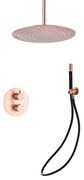 Saniclear Copper Pro inbouw regendouche 20cm rond met plafondarm geborsteld koper