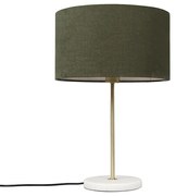Tafellamp messing met groene kap 35 cm - Kaso