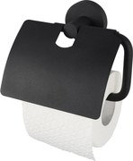 Haceka Kosmos toiletrolhouder met klep 14,3x5x12,9cm zwart