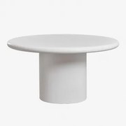 Ronde Eettafel In Cement Namara Wit & Ø140 Cm - Sklum