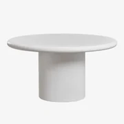 Ronde Eettafel In Cement Namara Wit & Ø140 Cm - Sklum