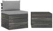 vidaXL 2-delige Loungeset met kussens pallet massief grenenhout