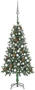 vidaXL Kunstkerstboom met LED's, kerstballen en dennenappels 150 cm