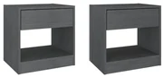 vidaXL Nachtkastjes 2 st 40x31x40 cm massief grenenhout grijs