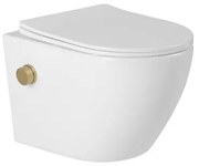 DTG Livorno douche wc met gouden bidetkraan en softclose zitting wit glans