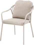 Sandora dining tuinstoel aluminium latte stapelbaar
