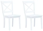 vidaXL Eetkamerstoelen 2 st massief rubberwood wit