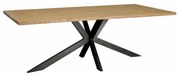 Tower Living Eettafel Spinpoot Gerookt Eiken 180x90 Luna - 180 X 90cm.