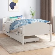 vidaXL Bedframe met 2 lades massief grenenhout wit 100x200 cm