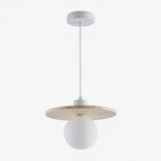 Hanglamp Ø25 Cm Van Travertijn Met Glazen Bol Davise Travertijn - Sklum