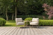 4 Seasons Outdoor Sardinia bistro set latte met Volta tafel  Loungeset    beige weerbestendig