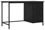 vidaXL Bureau met lades industrieel 120x55x75 cm staal zwart