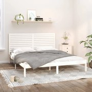 vidaXL Bedframe massief hout wit 180x200 cm 6FT Super King