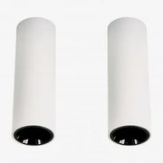 Pack Van 2 Ronde Led-opbouwplafondlampen Ø4 Cm Voor Buiten In Aluminium Luisiana Wit – Zwart & Warm Wit 2700k & 3 W & 38º - Sklum