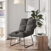 vidaXL Loungestoel met metalen frame fluweel donkergrijs