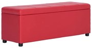 vidaXL Bankje met opbergvak 116 cm kunstleer rood