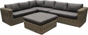 Cervo hoek loungeset 5-delige grijs wicker