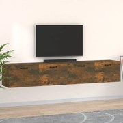 vidaXL Wandkasten 2 st 100x36,5x35cm bewerkt hout gerookt eikenkleurig