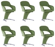 vidaXL Eetkamerstoelen 6 st fluweel groen