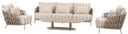 Boaz Beverly stoel bank loungeset 4 delig latte 4 Seasons Outdoor